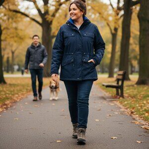 Vintage L.L. Bean Mainebound Field Parka Jacket Navy Blue Women's Large XL